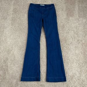 Cello Dark Wash Pull On Low Rise Flare Stretch Denim Blue Jeans Medium
